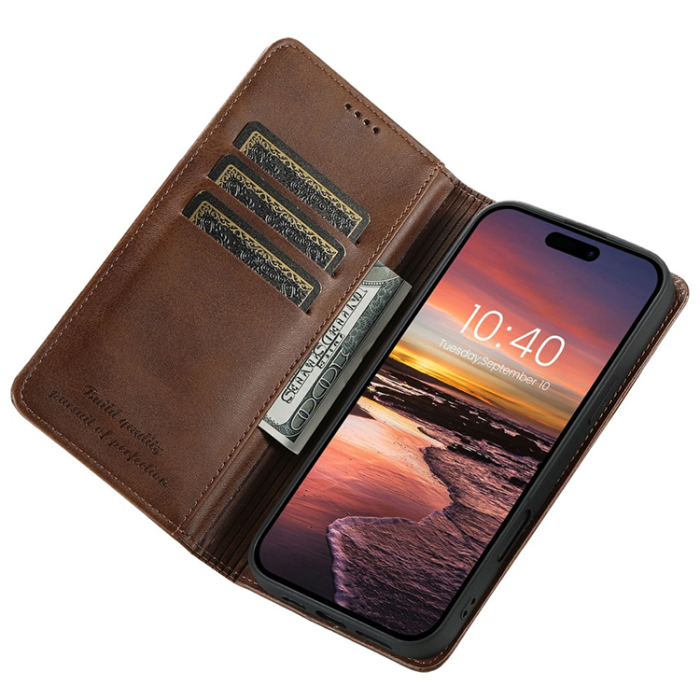 SUTENI - SUTENI iPhone 17 Plånboksfodral PU Läder - Brun