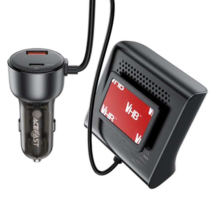 Acefast - Acefast B11 138W USB-A USB-C Billaddare med 6 Portar - Svart