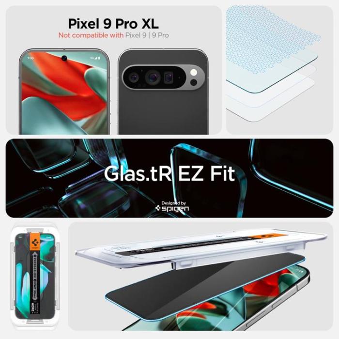 Spigen - Spigen [2-Pack] Google Pixel 9 Pro XL Skärmskydd Härdat Glas EZ-FIT