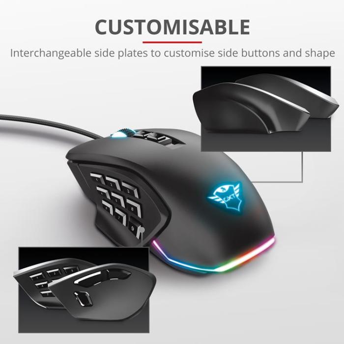 UTGATT1 - TRUST GXT 970 Morfix Customisable Gaming Mouse
