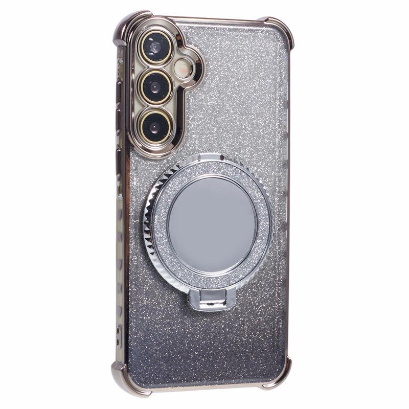 Mobilskal till Samsung Galaxy A55 5G Glitter Gradient Kickstand TPU - Grå