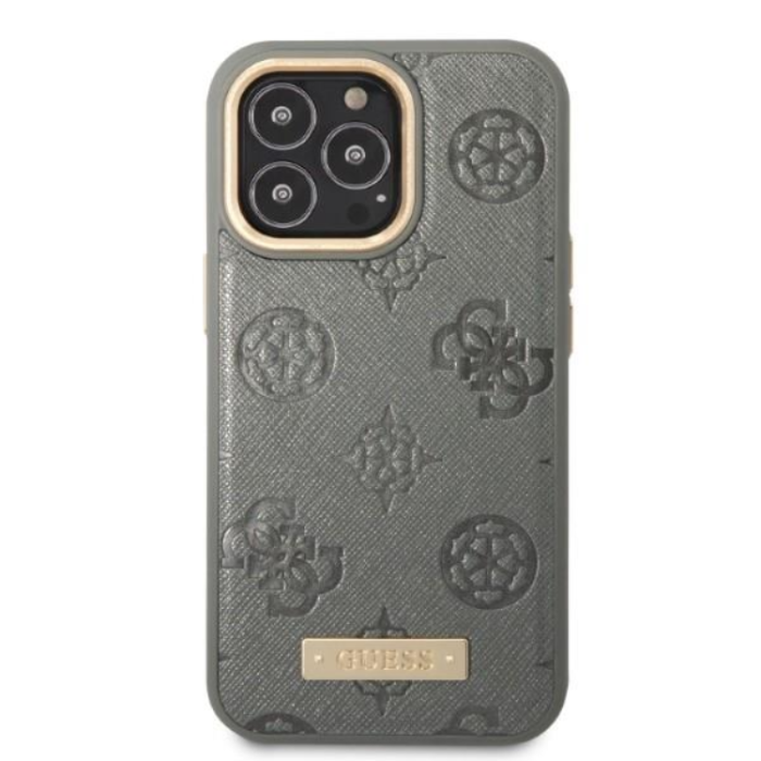 Guess - Guess iPhone 13 Pro Max Skal MagSafe Peony Logo Plate Collection