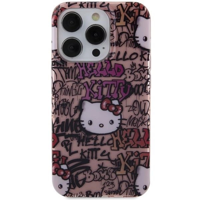 Hello Kitty - Hello Kitty iPhone 11/Xr Mobilskal IML Tags Graffiti - Rosa