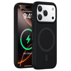 A-One Brand - iPhone 17 Pro Max Mobilskal Magsafe Liquid Silicone - Svart