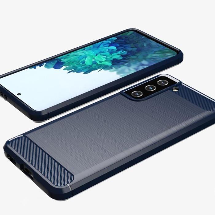 UTGATT1 - Carbon Flexible Skal Samsung Galaxy S21 FE - Blå