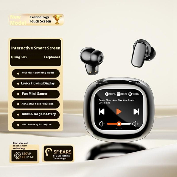 A-One Brand - Trådlösa Hörlurar med Pekskärm i Fullfärg In-Ear Bluetooth S09