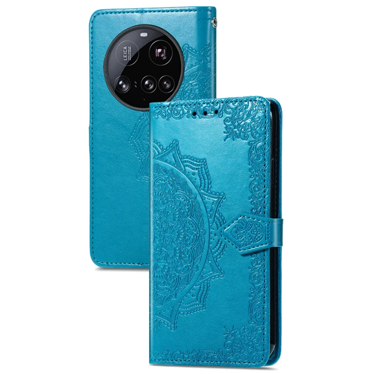 Xiaomi 15 Ultra Plånboksfodral Mandala Flower Läder - Blå | 2353 | AlltMobil