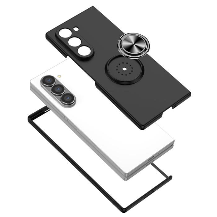 A-One Brand - Galaxy Z Fold7 5G Mobilskal Rotatable Ring Kickstand - Svart