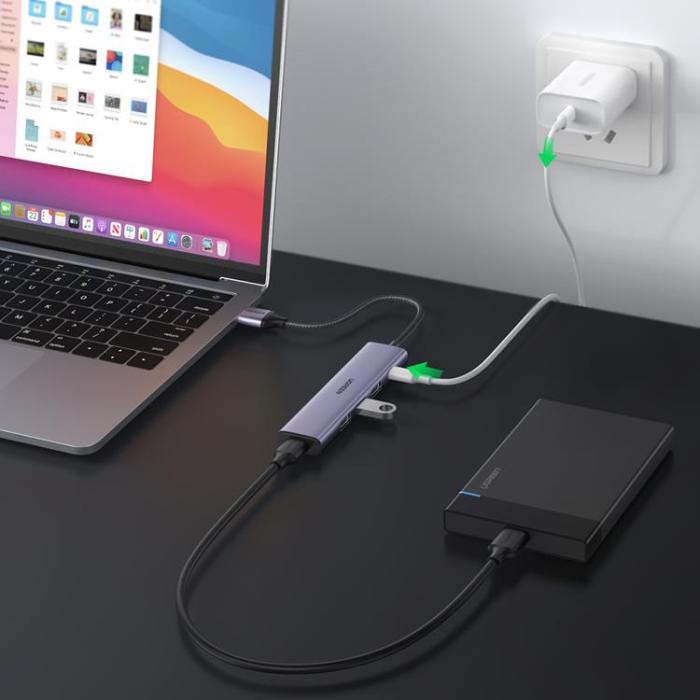 Ugreen - Ugreen USB HUB Splitter - 4x USB 3.0 - Grå