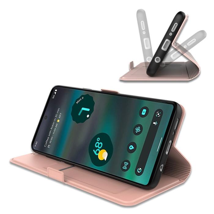 A-One Brand - Google Pixel 6a Plånboksfodral Magnetic Folio - Rosa Guld
