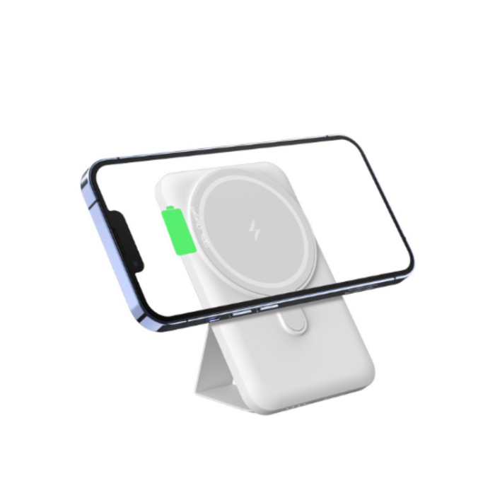 UTGATT1 - Magsafe Bracket Magnetic Trådlös Powerbank 10000 mAh - Vit