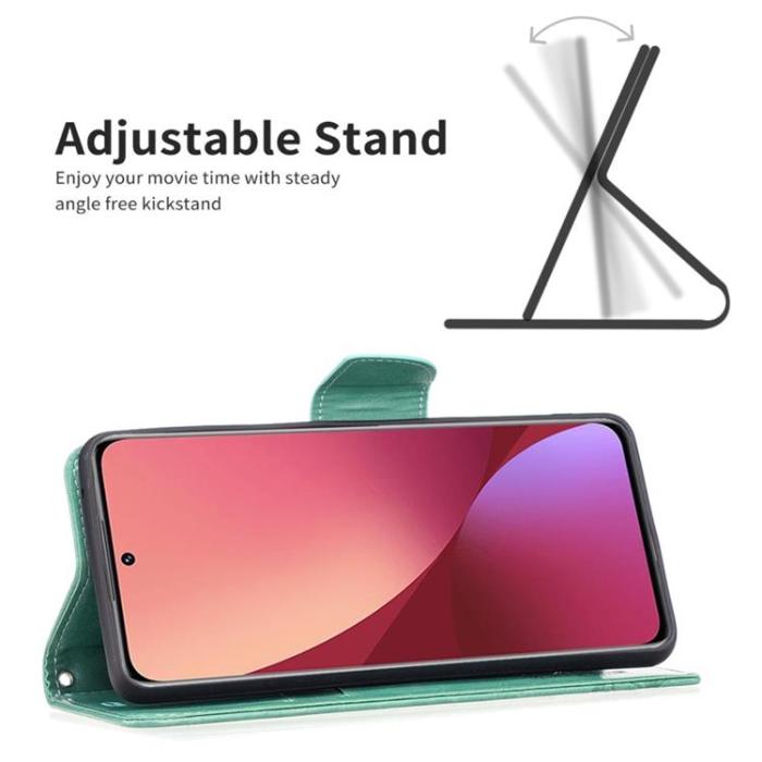 A-One Brand - Butterfly Imprinted Plånboksfodral Xiaomi 12/12X - Turkos