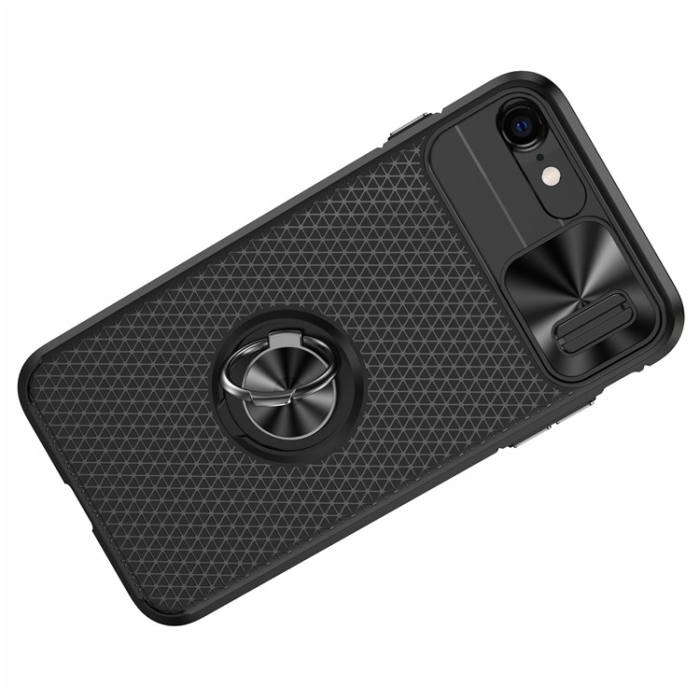 A-One Brand - iPhone 7/8/SE (2020/2022) Mobilskal Ringhållare Kickstand - Svart