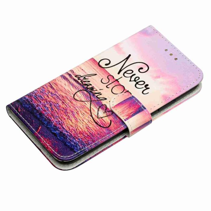 OEM - Samsung Galaxy A57 Plånboksfodral Konstläder Tryckt Mönster - Vit