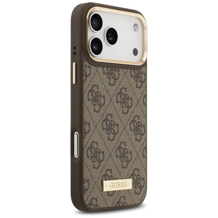 Guess - Guess iPhone 17 Pro Max Mobilskal MagSafe 4G Logo Plate - Brun