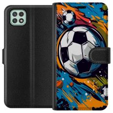 iSecrets - Pl&aring;nboksfodral till Samsung Galaxy A22 5G med Fotbollar