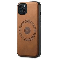 DENIOR - DENIOR A11 iPhone 15 Plus Fodral MagSafe Konstl&auml;der PC+TPU - Brun