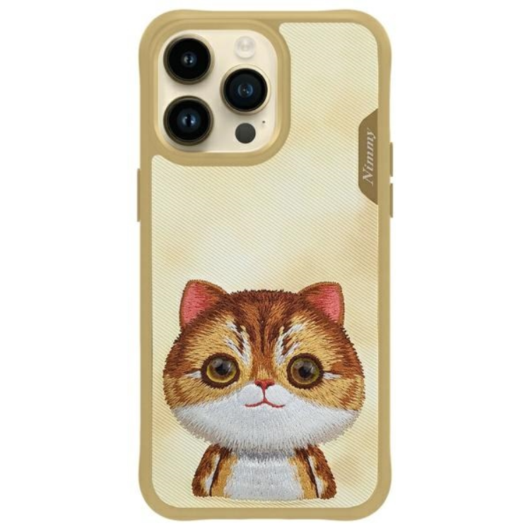 Nimmy iPhone 15 Pro Max Mobilskal Big Eyed Pet 2.0 Cat - Khaki | 2353 | AlltMobil