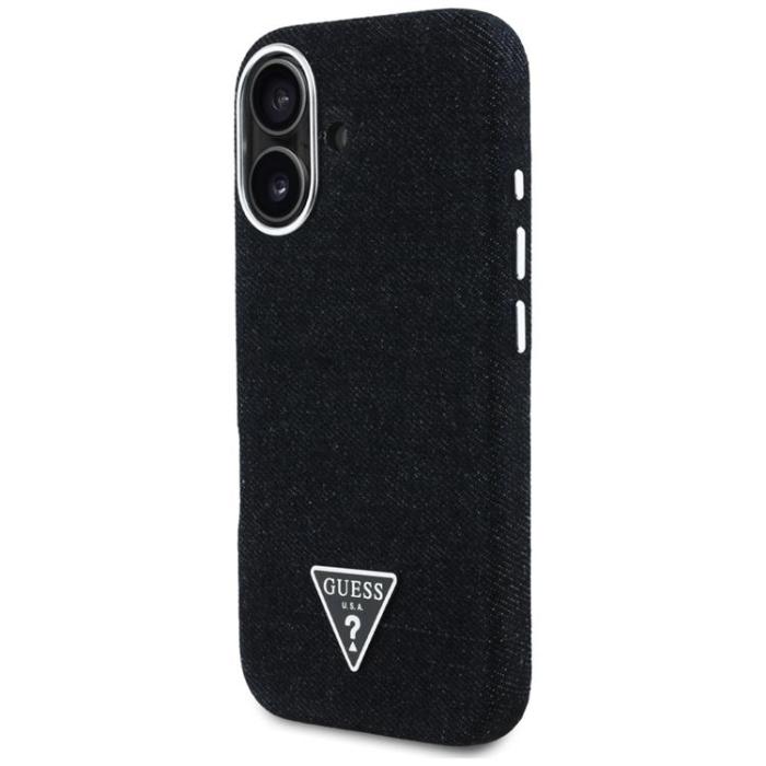Guess - Guess iPhone 16 Mobilskal MagSafe Denim Triangle Logo - Svart