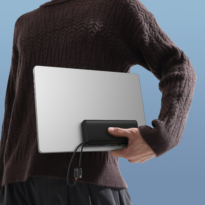 BASEUS - Baseus Powerbank 20000mAh Dual USB-C Kable 100W - Svart