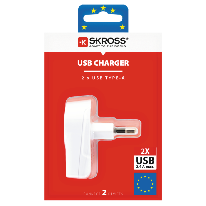UTGATT1 - SKross Euro USB - 2xUSB Type A Laddare