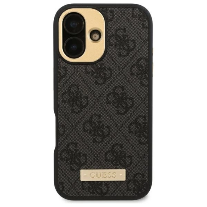 Guess - Guess iPhone 16 Pro Mobilskal MagSafe 4G Logo Plate - Svart