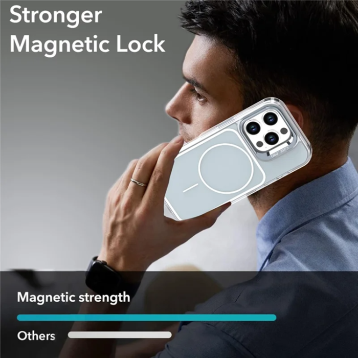 A-One Brand - Mobilskal till iPhone 16 Pro MagSafe Lens Kickstand med Handrem - Grå
