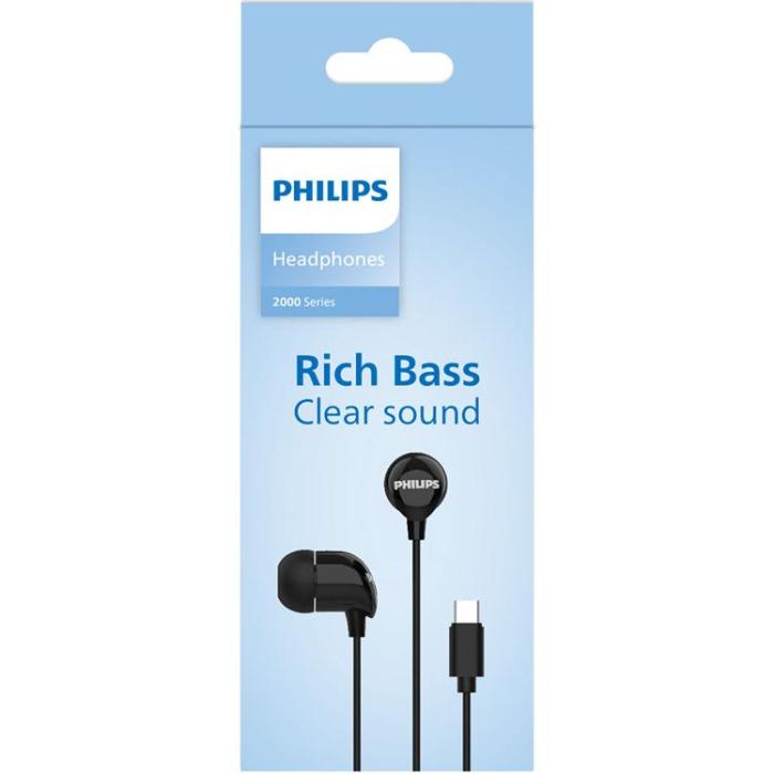 Philips - PHILIPS In-Ear-Hörlurar med Kabel Fjärrkontroll - Svart