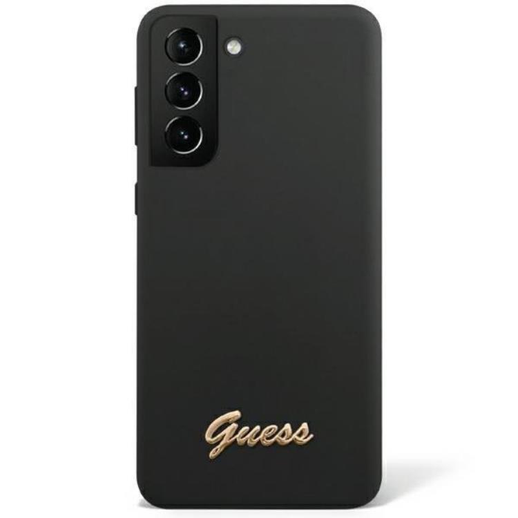 Guess Galaxy S23 Skal Silicone Vintage Gold Logo - Svart | 2353 | AlltMobil
