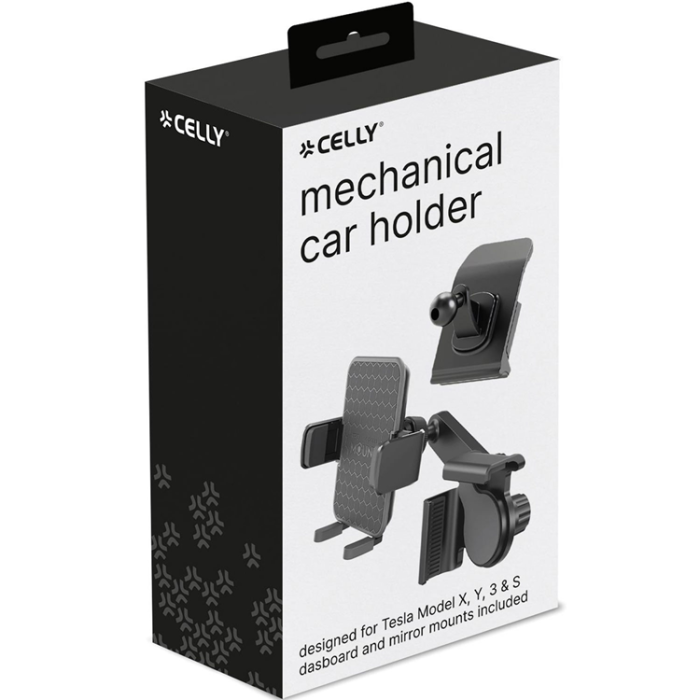 Celly - CELLY Mobilhållare Magnetisk För Tesla Model X, Y, 3, S - Svart