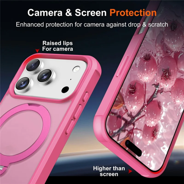 A-One Brand - iPhone 17 Pro Max Mobilskal MagSafe Kickstand TPU + PC - Rose