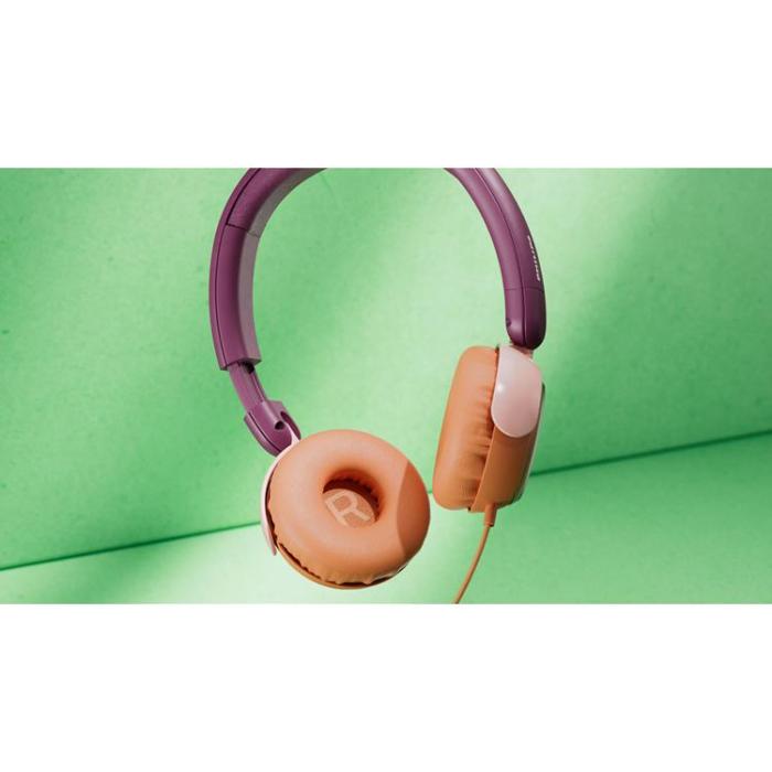 Philips - PHILIPS On-Ear Hörlurar Barn Volymbegränsning 85dB Kabel - Magentalila