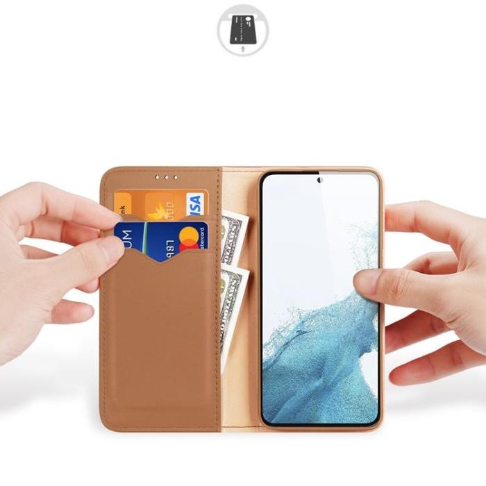 Dux Ducis - Dux Ducis Galaxy S23 Plus Plånboksfodral Äkta Läder RFID Hivo - Brun