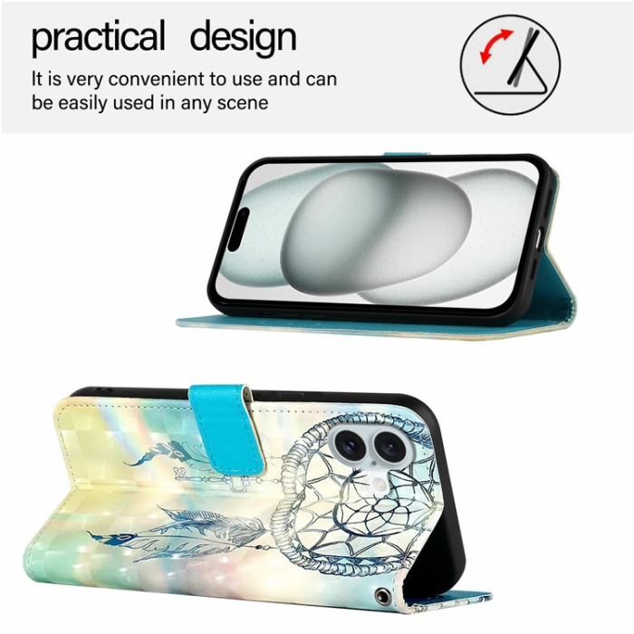 A-One Brand - iPhone 16 Plus Plånboksfodral Printing Pattern Med Rem