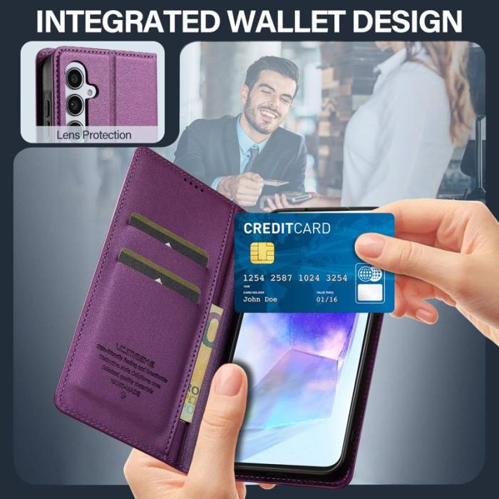 LC.imeeke - LC.IMEEKE Plånboksfodral för Samsung Galaxy S26 Konstläder Ställ - Lila
