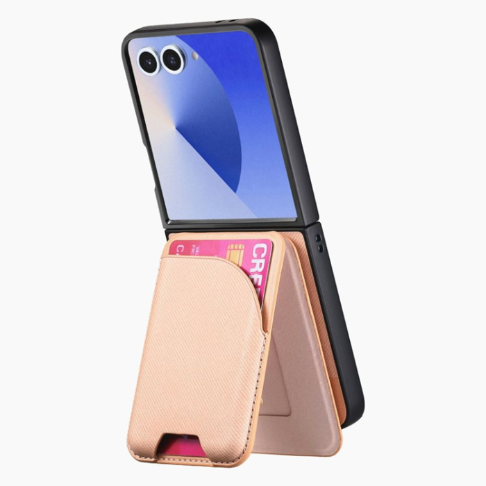 A-One Brand - Galaxy Z Flip 7 Mobilskal Magsafe Korthållare Kickstand - Rosa