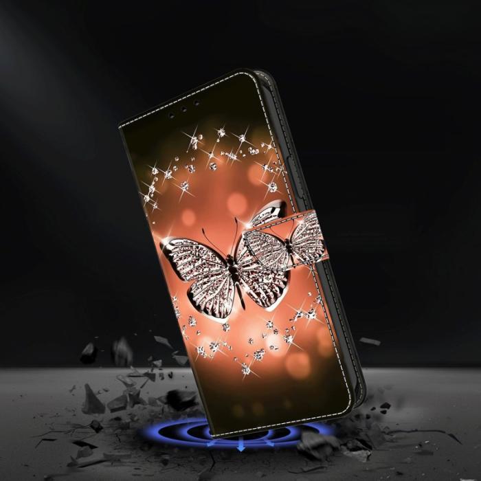 OEM - Plånboksfodral för Samsung Galaxy S26 Konstläder med Ställ - Crystal Butterfly