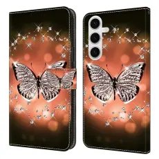 OEM - Pl&aring;nboksfodral f&ouml;r Samsung Galaxy S26 Konstl&auml;der med St&auml;ll - Crystal Butterfly