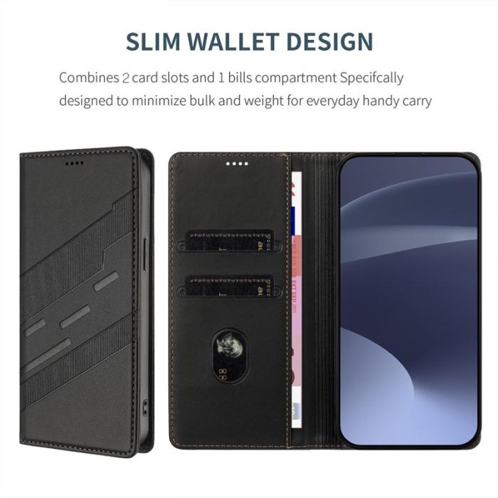 OEM - Plånboksfodral för Samsung Galaxy S26 Punkstil Ställ Konstläder - Svart