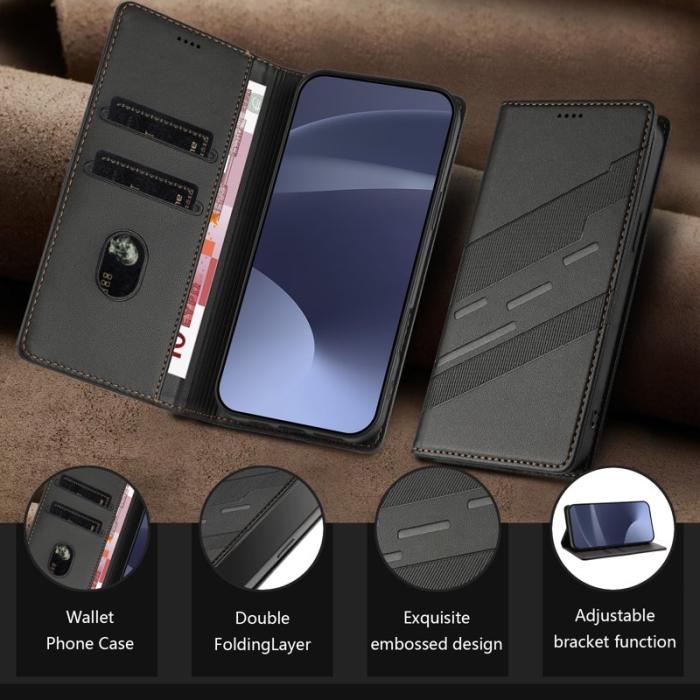 OEM - Plånboksfodral för Samsung Galaxy S26 Punkstil Ställ Konstläder - Svart