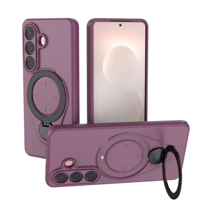 WANLONFENG - WANLONFENG Mobilskal för Samsung Galaxy S26 Kickstand PC + TPU - Vinröd