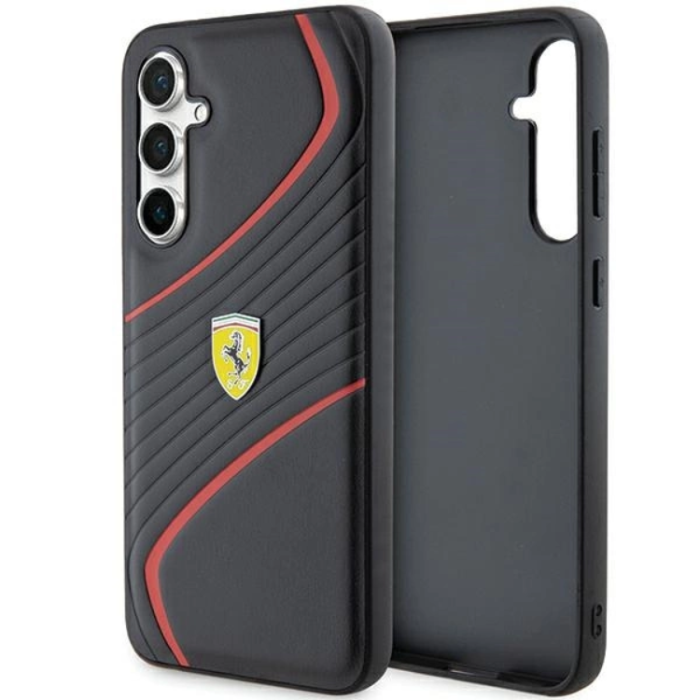 Ferrari - Ferrari Galaxy S23 FE Mobilskal Twist Metal Logo - Svart