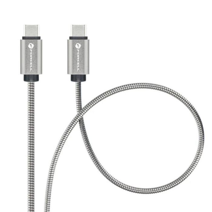 Forcell - Forcell USB-C - USB-C 100W 5A Kabel 2m PD QC C239 Silver