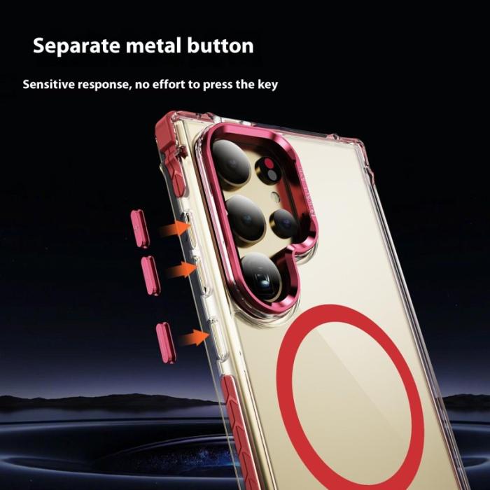 OEM - Mobilskal för Samsung Galaxy S26 Ultra Transparent med Kickstand - Röd
