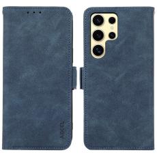 ABEEL - ABEEL Mobilskal till Samsung Galaxy S25 Ultra KonstL&auml;der Folio Bl&aring;