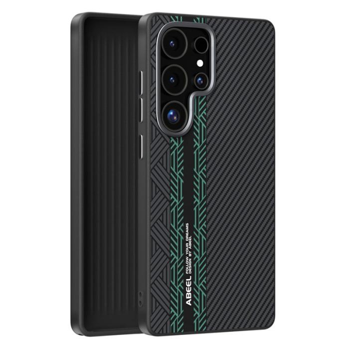 ABEEL - ABEEL Mobilskal till Samsung Galaxy S25 Ultra PC TPU Aluminium Läder - Textur 2