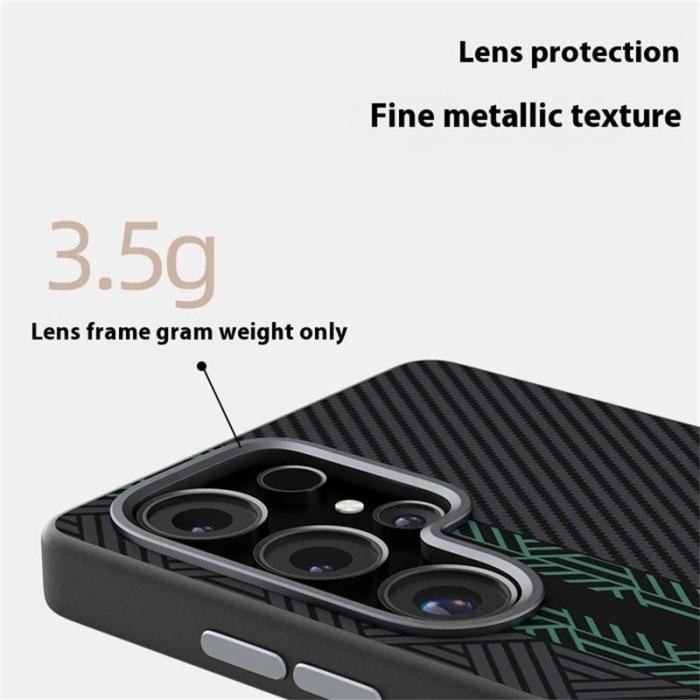 ABEEL - ABEEL Mobilskal till Samsung Galaxy S25 Ultra PC TPU Aluminium Läder - Textur 2