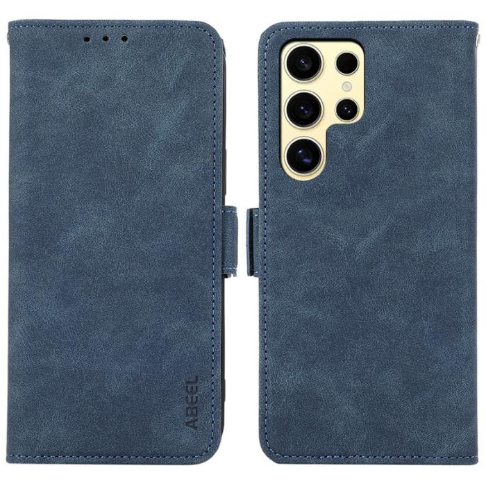 ABEEL - ABEEL Mobilskal till Samsung Galaxy S25 Ultra KonstLäder Folio Blå