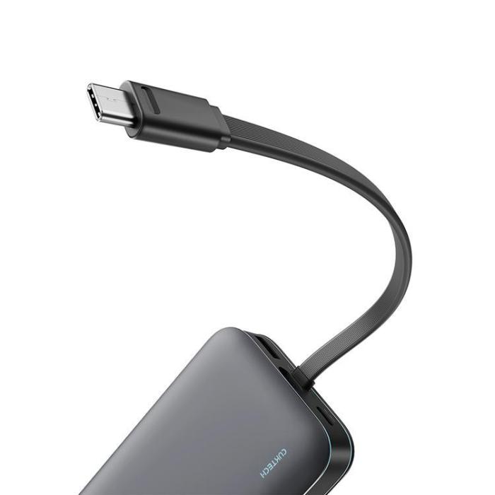 Cuktech - Cuktech Powerbank 20000 mAh 40W med Integrerad Kabel LPB200N - Grå