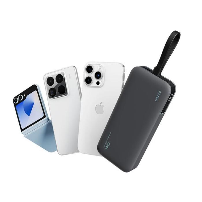 Cuktech - Cuktech Powerbank 20000 mAh 40W med Integrerad Kabel LPB200N - Grå